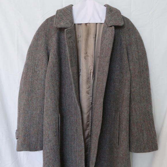 Orvis Harris Tweed Long Coat Herringbone - Picture 2 of 8
